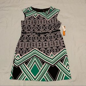 Black and green dress with belt